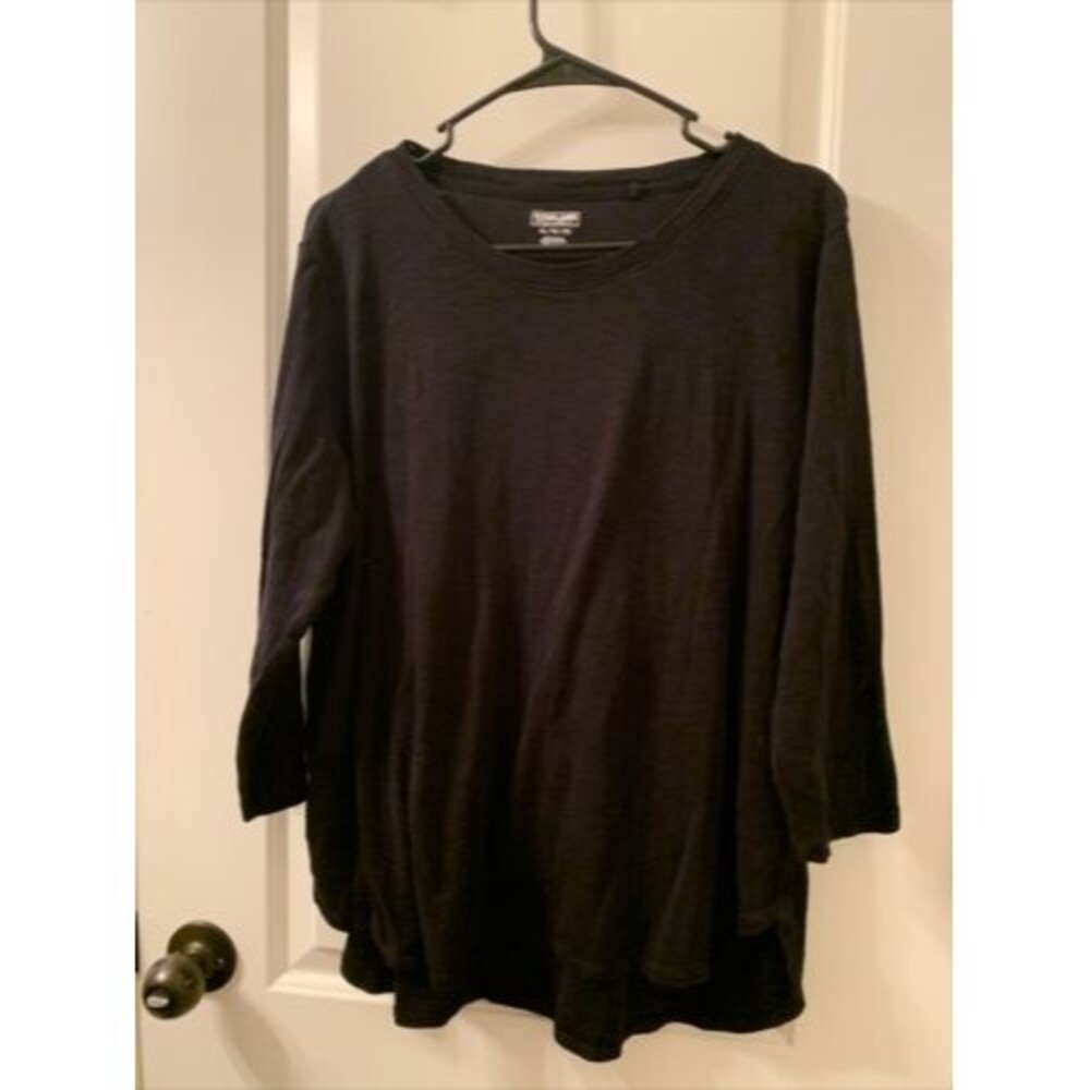 Kirkland Signature Women's XL Black Shirt 3/4 Sleeve